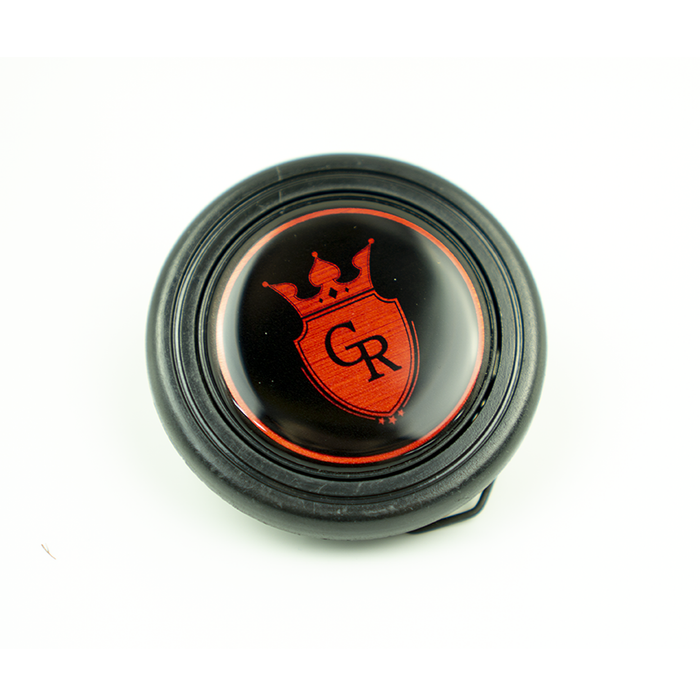 Grip Royal Red Metallic Crest Horn Button