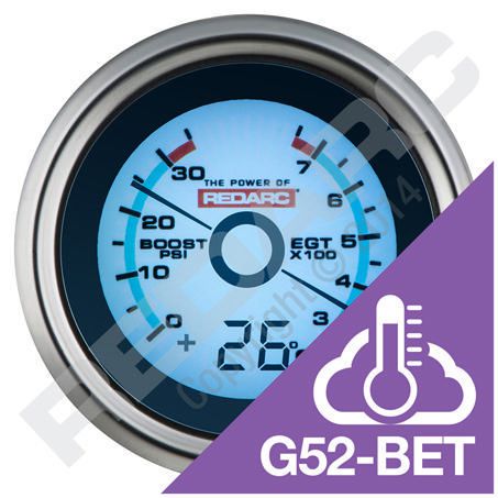 REDARC EGT AND BOOST/PRESSURE GAUGE WITH OPTIONAL TEMPERATURE DISPLAY