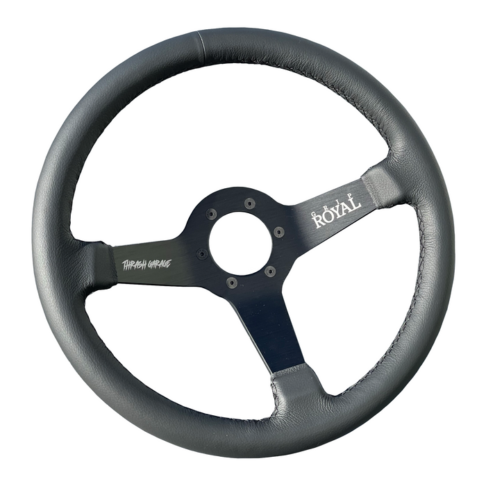 Black Leather  Steering Wheel 350mm | Grip Royal