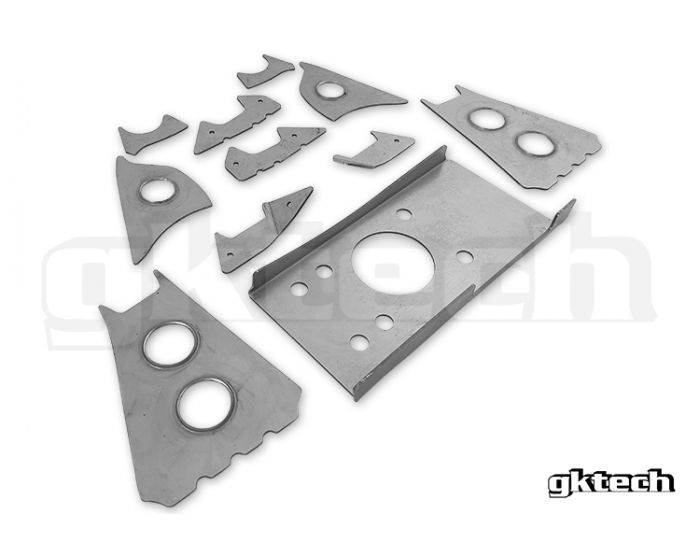 Gktech V2 S13/180SX/R32 Subframe Weld In Reinforcement Plate Kit