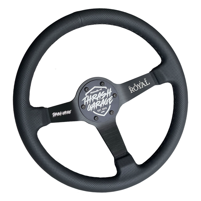 Perforated Leather Steering Wheel 350mm | Grip Royal