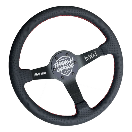 Perforated Leather W/ Red Stitch Steering Wheel 350mm | Grip Royal