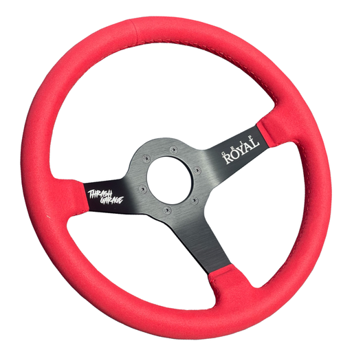 Red Suede Steering Wheel 350mm | Grip Royal