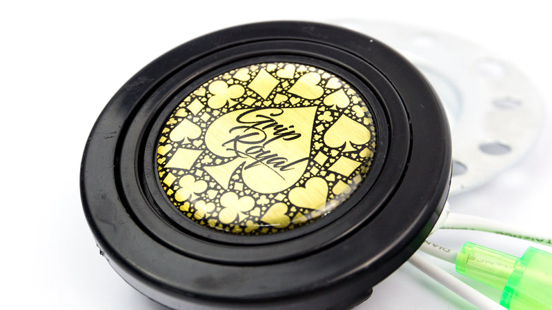 Grip Royal Spade & Card Suites Gold Horn Button