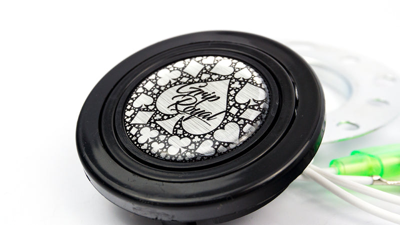 Grip Royal Spade & Card Suites Silver Horn Button