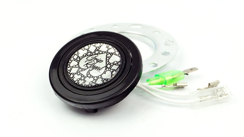Grip Royal Spade & Card Suites Silver Horn Button