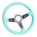 Mint Green Suede Steering Wheel 350mm | Grip Royal